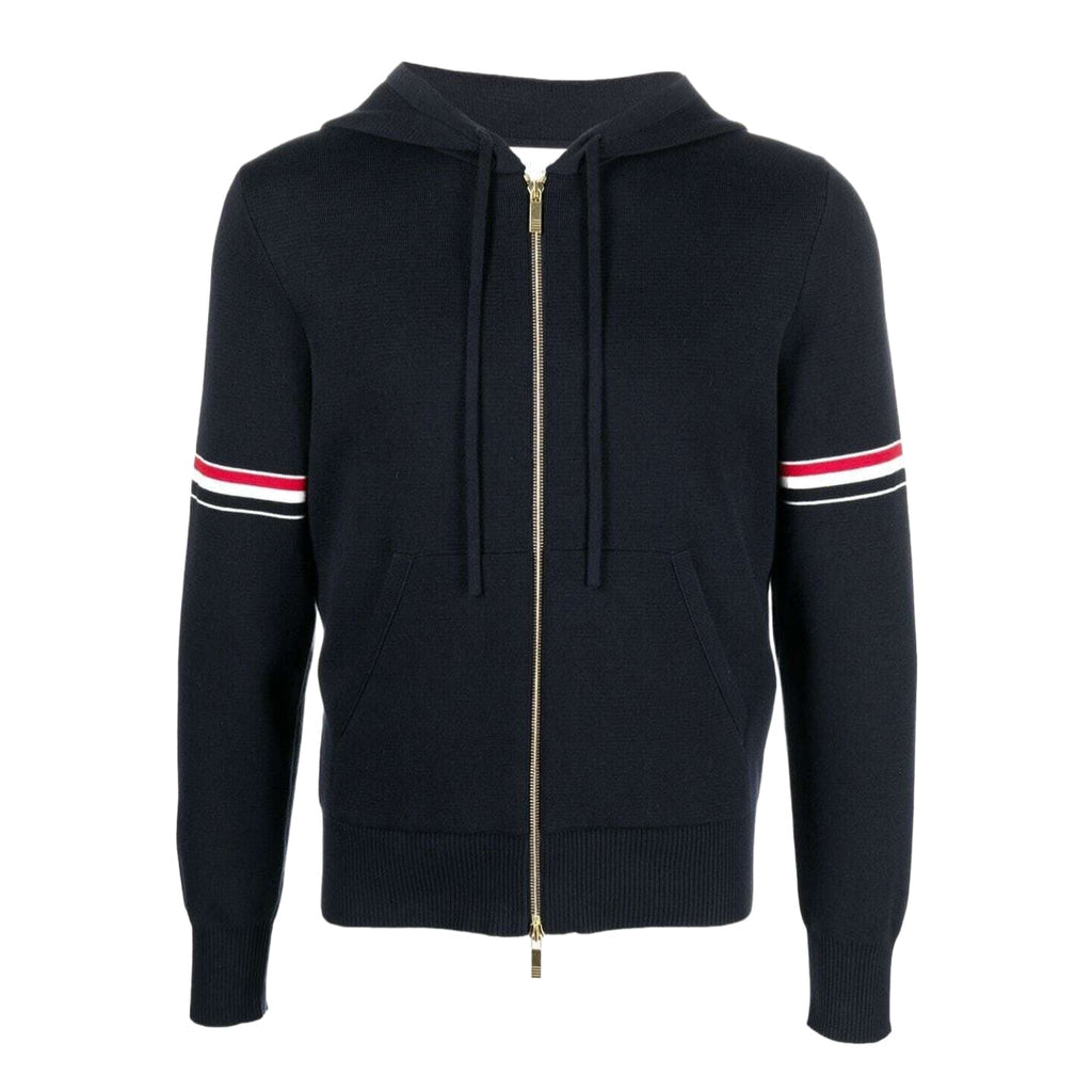 Rainbow Stripe Hoodie - Premium Athletic Zip - Up | Thom Browne