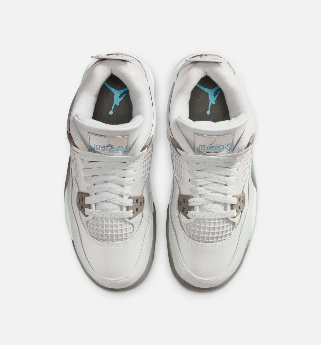 Air Jordan 4 Retro 'Blue Chill' Grade School - Photon Dust/Blue Chill/Flat Pewter/White/Blue Tint
