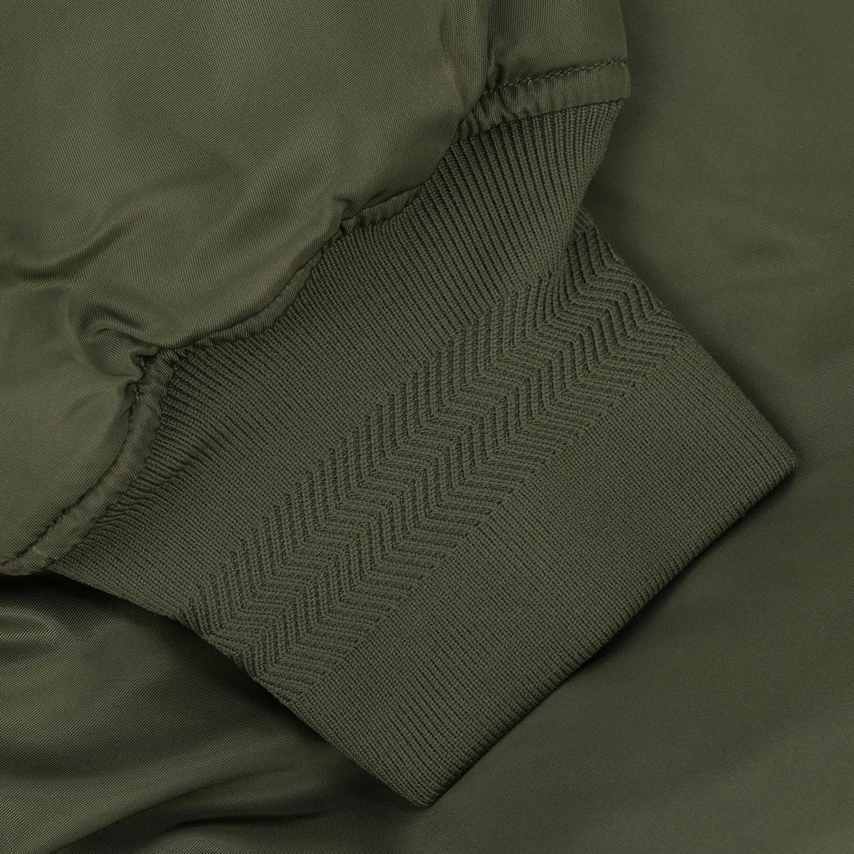 Green Wordmark Satin Front Zip Bomber