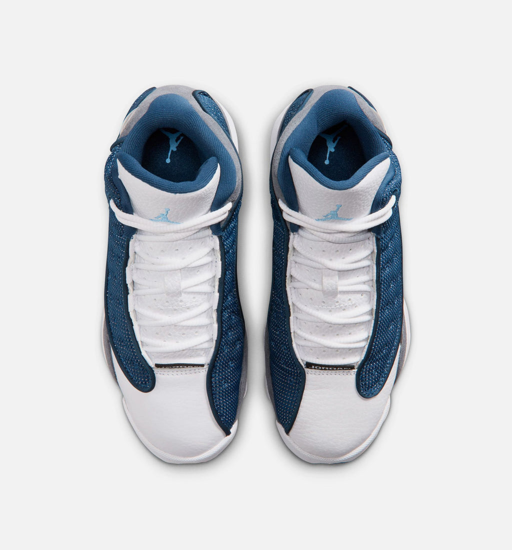 Air Jordan 13 Retro Navy and Flint Grey – Grade School Lifestyle Shoe in Navy/University Blue/Flint Grey/White