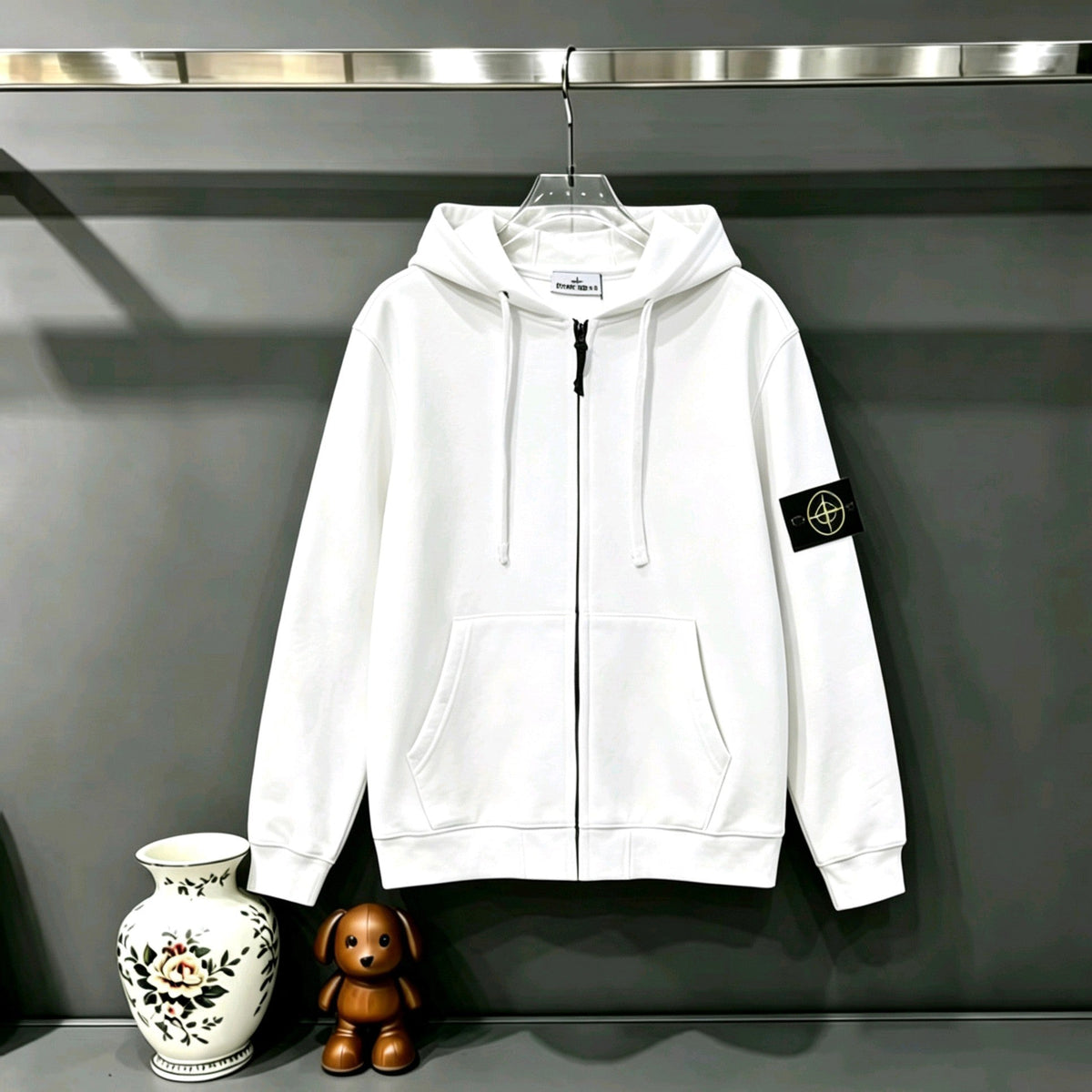 Stone Island Classic Compass Badge Full-Zip Hoodie Sweatshirt - 11 Colors