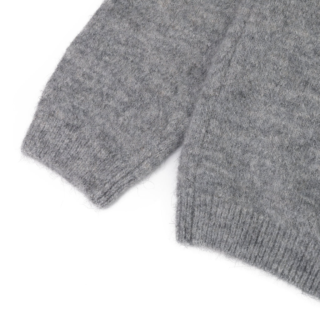 Grey Relaxed-Fit Polo Sweater