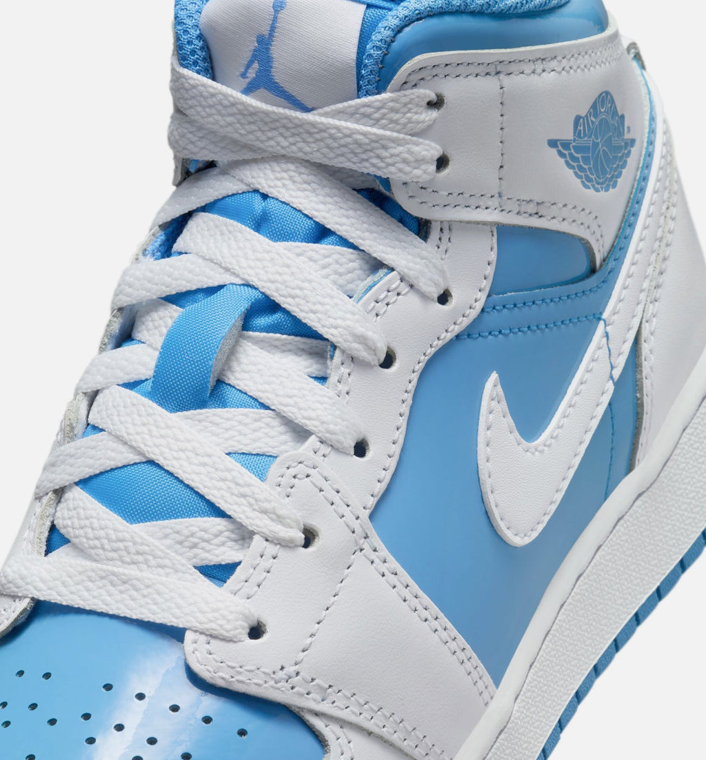 Air Jordan 1 Mid Legend Blue – Grade School Lifestyle Shoe in White/Legend Blue