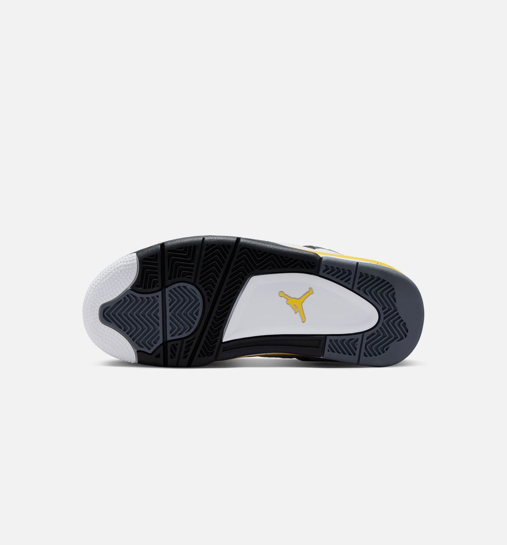 Air Jordan 4 Retro Rare Air Tour Yellow – Grade School Lifestyle Shoe in White/Dark Blue Grey/Black/Tour Yellow