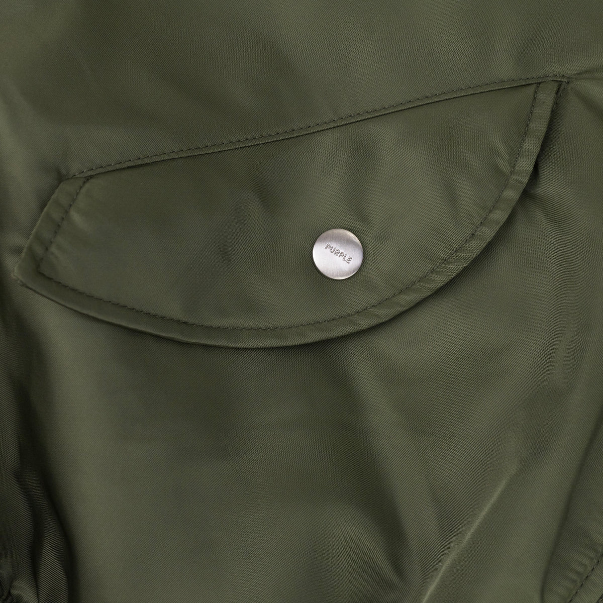 Green Wordmark Satin Front Zip Bomber