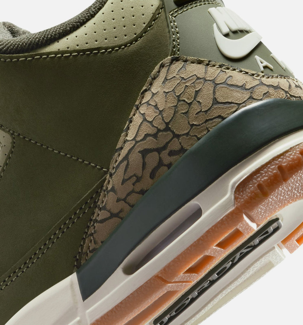 Air Jordan 3 Retro Medium Olive Grade School Sneakers - Medium Olive / Sequoia / Neutral Olive / Sail