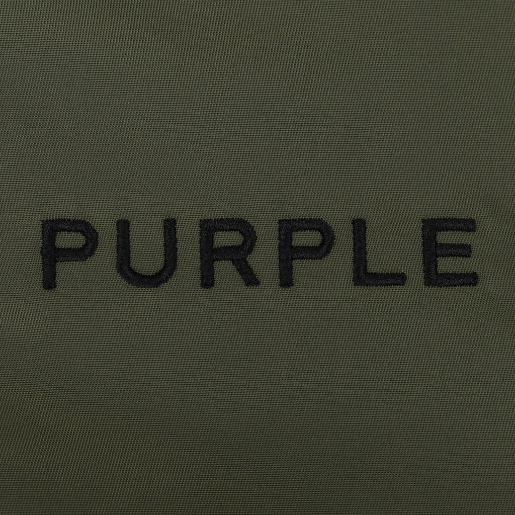 Green Wordmark Satin Front Zip Bomber