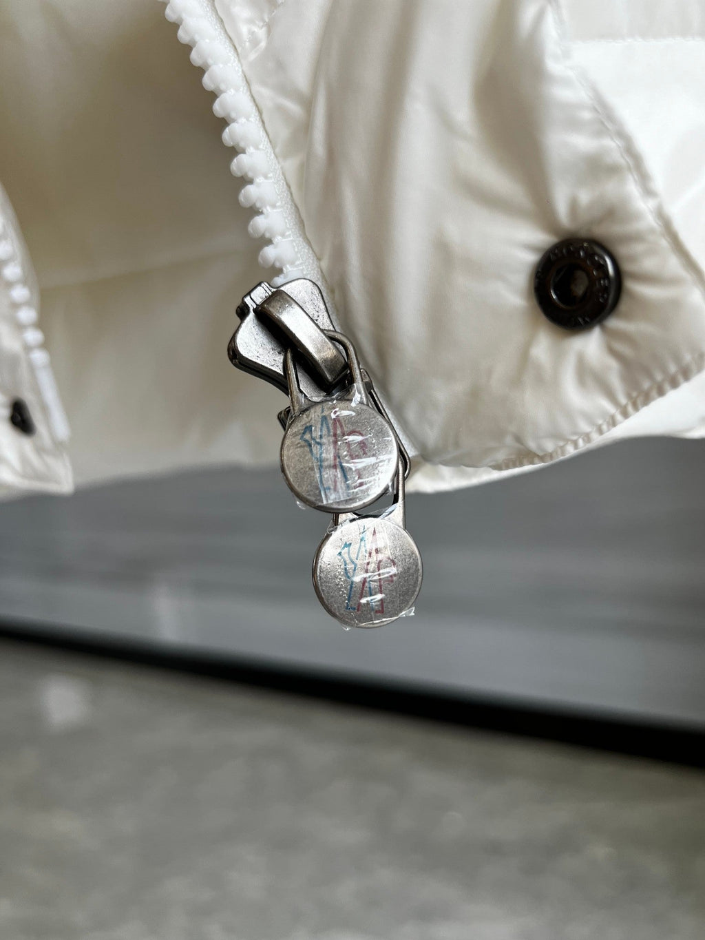 Moncler Puffer Vest in White with Glossy Finish