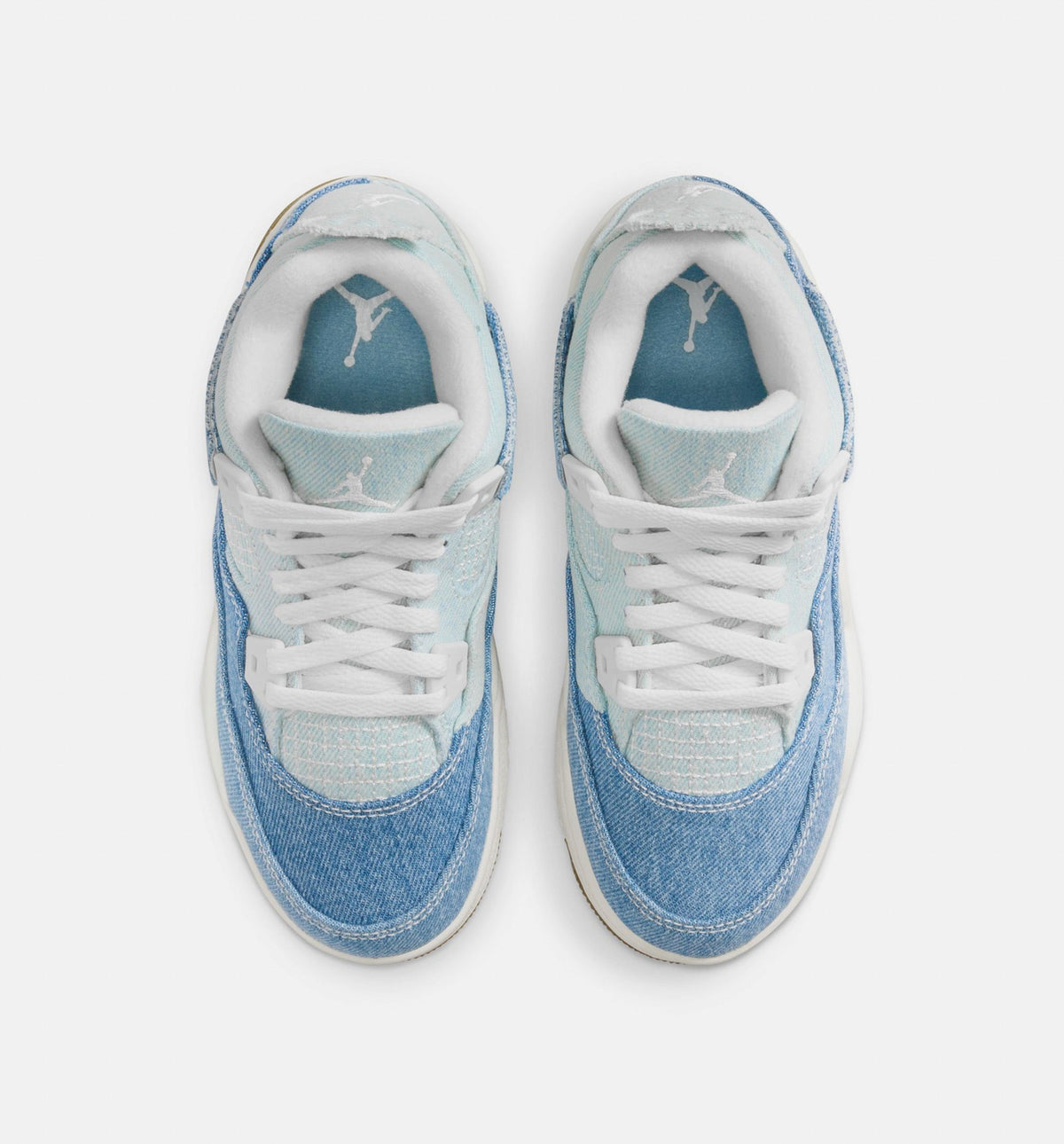 Air Jordan 4 Retro Worn Blue Preschool – Sail/Worn Blue/Metallic Gold
