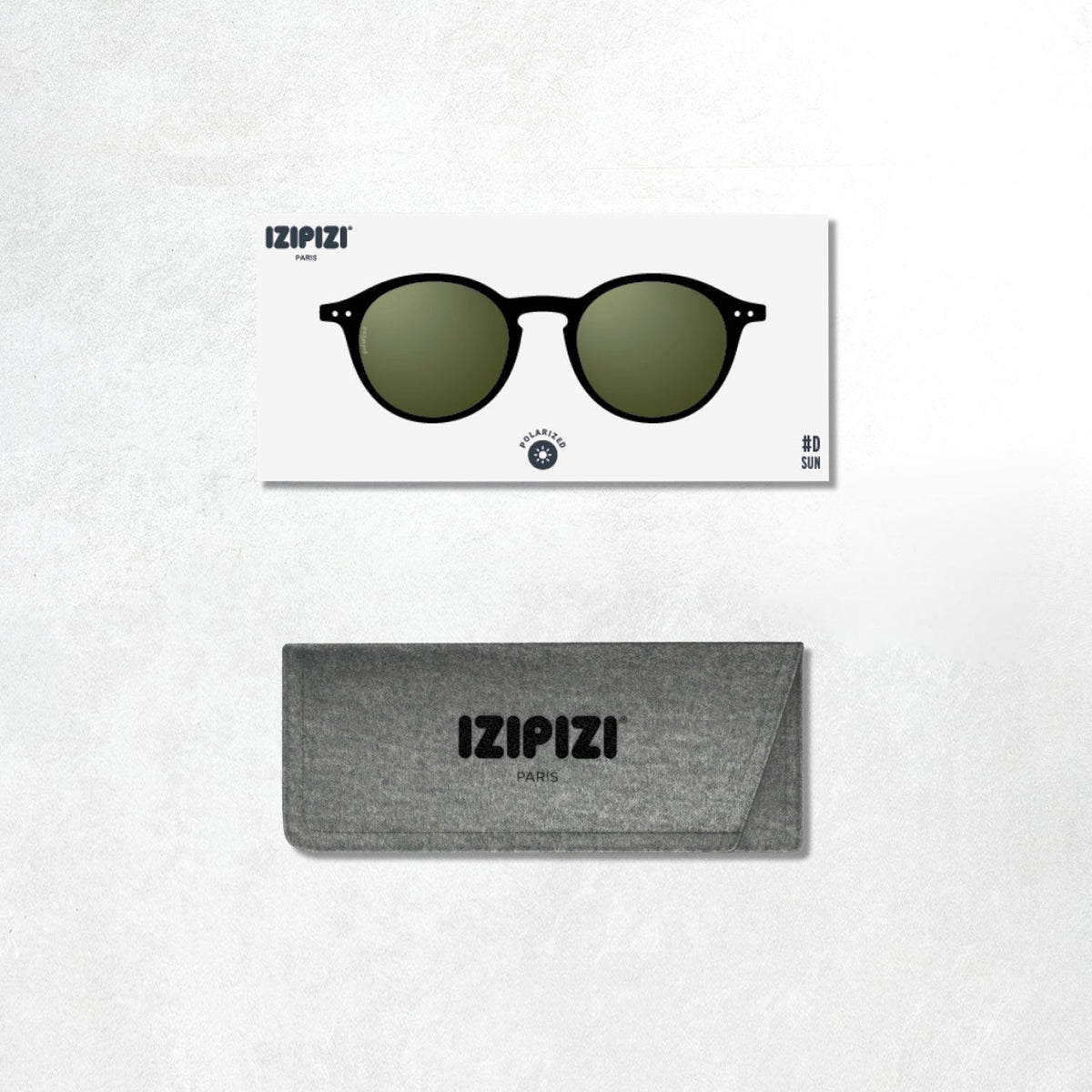 Izipizi Sun Glasses #D: Black Polarized Green Lenses
