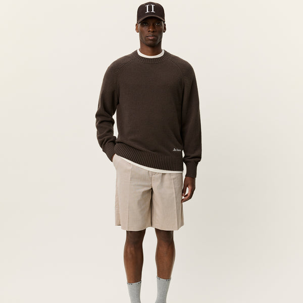 Les Deux Brad Roundneck Knit: Turkish Coffee Brown