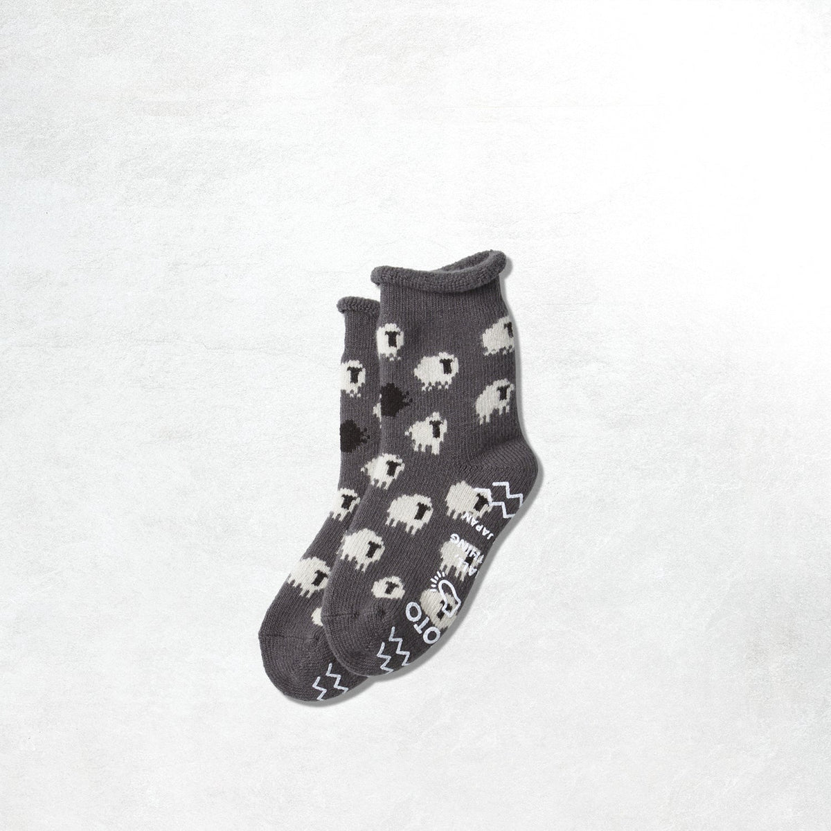 Rototo Sheep Pile Room Sock: Dark Gray