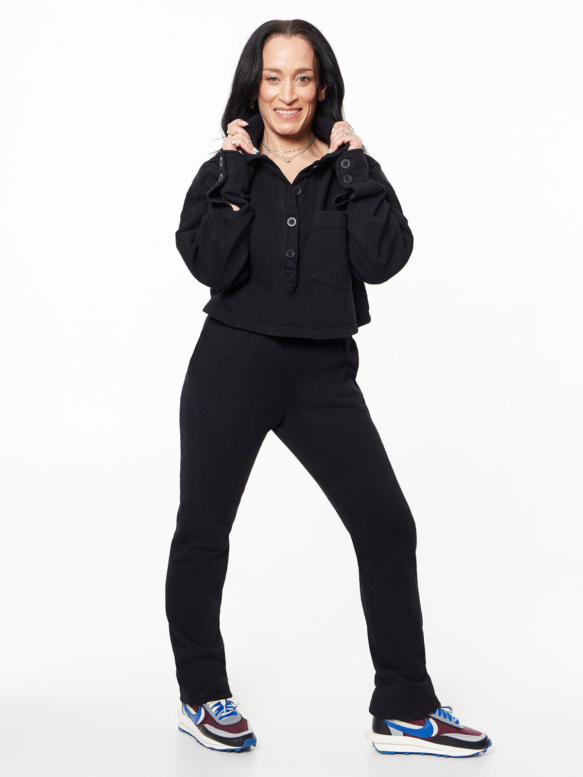 HEAVY FLEECE POLO SWEATSHIRT