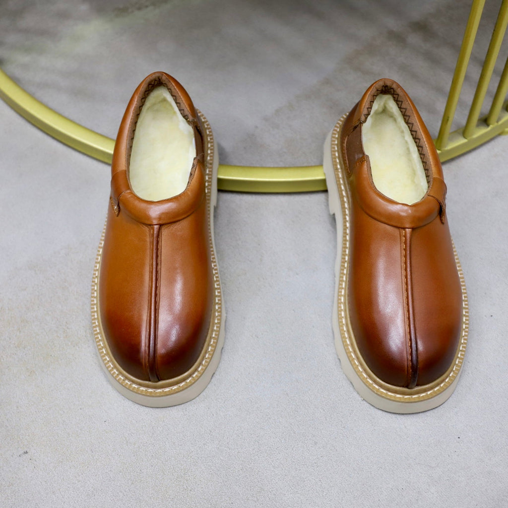 UGG Cognac Leather Slip-On Casual Shoes