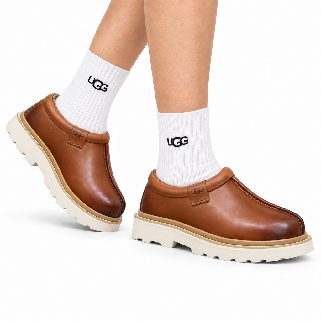 UGG Cognac Leather Slip-On Casual Shoes