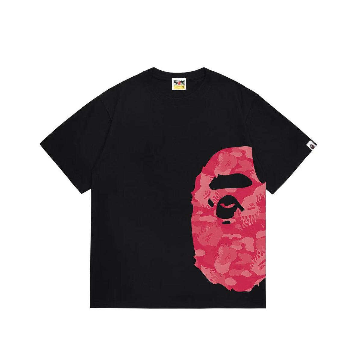 BAPE Pink Ape Face Side Graphic T-Shirt