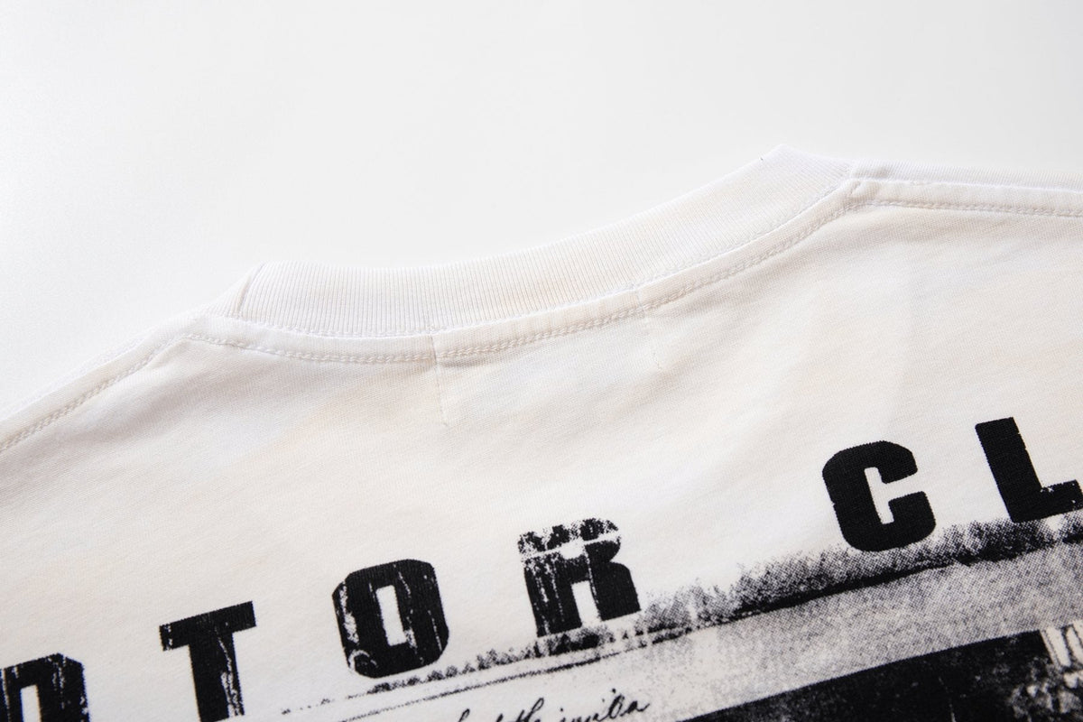 MAJESTIK Distressed Rhinestone Graphic T-Shirt