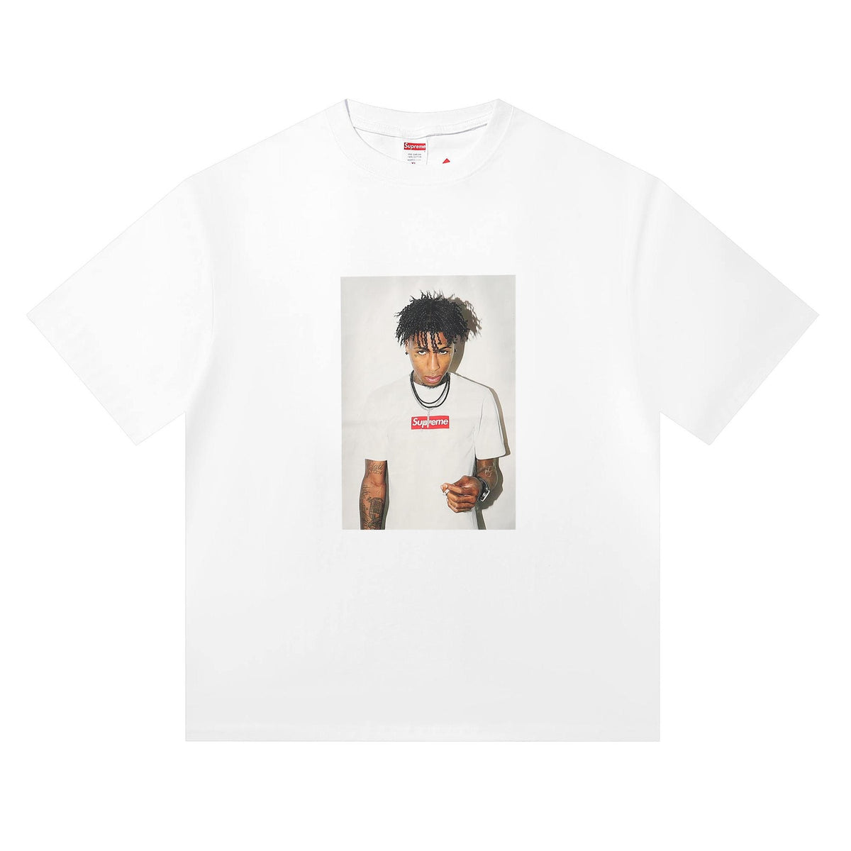 Supreme Rapper Portrait Graphic Short-Sleeve T-Shirt