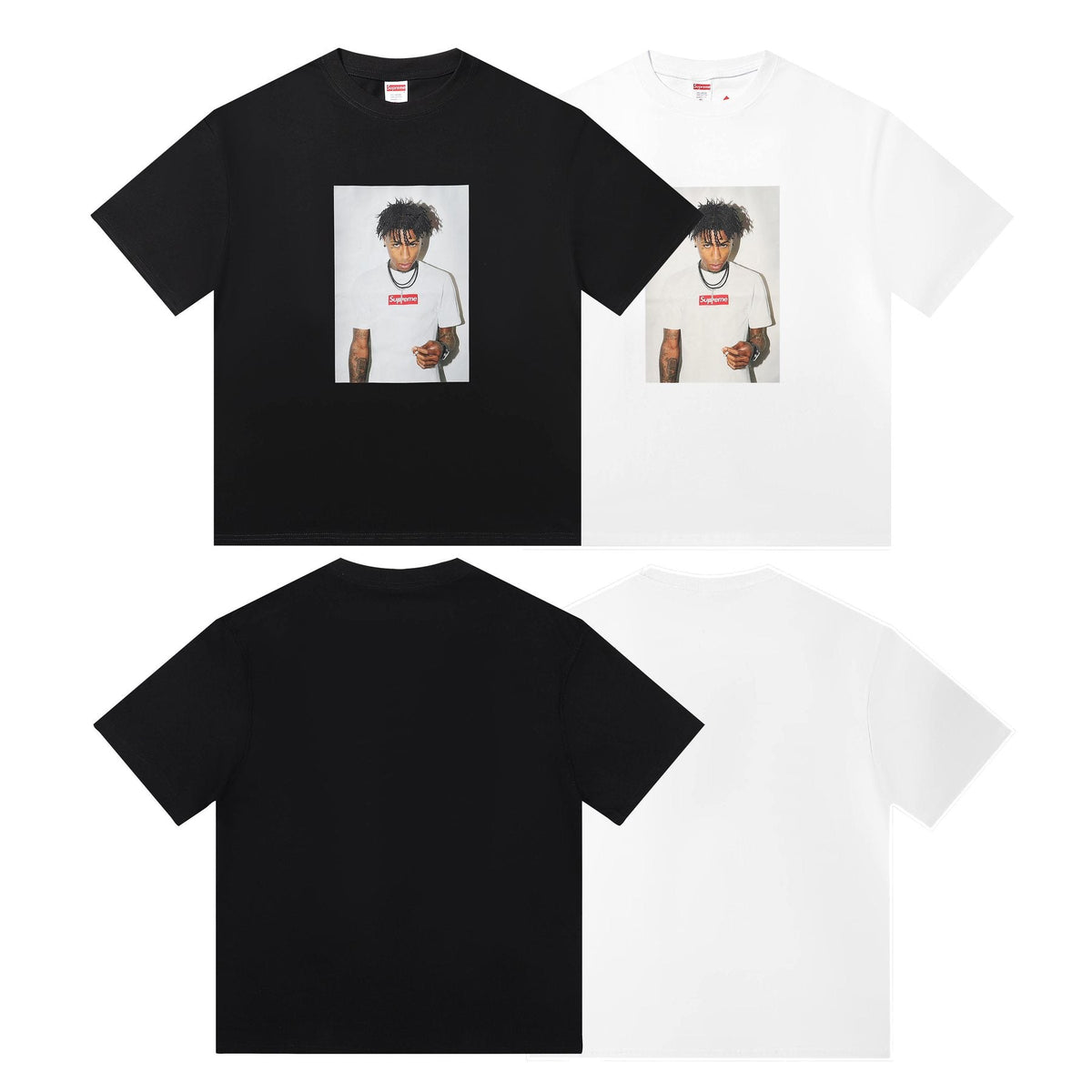 Supreme Rapper Portrait Graphic Short-Sleeve T-Shirt