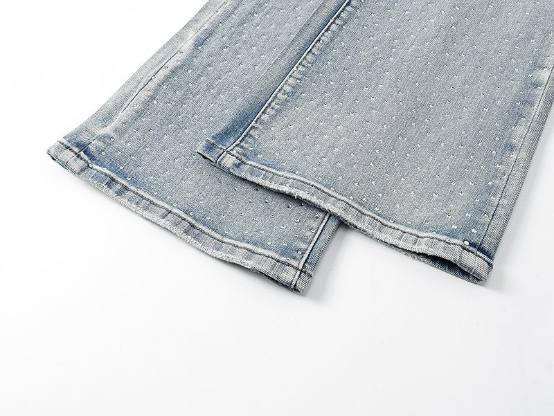 Purple Brand Dot Embellished Flared Jeans