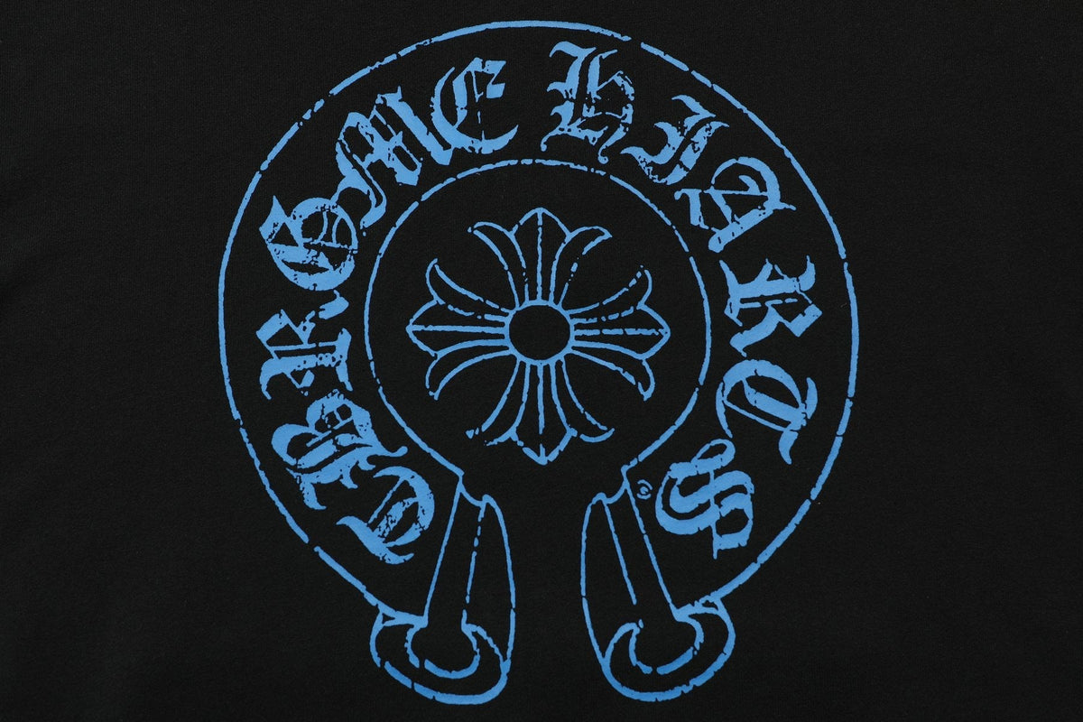 Chrome Hearts Blue Sanskrit Cross Zip Hoodie