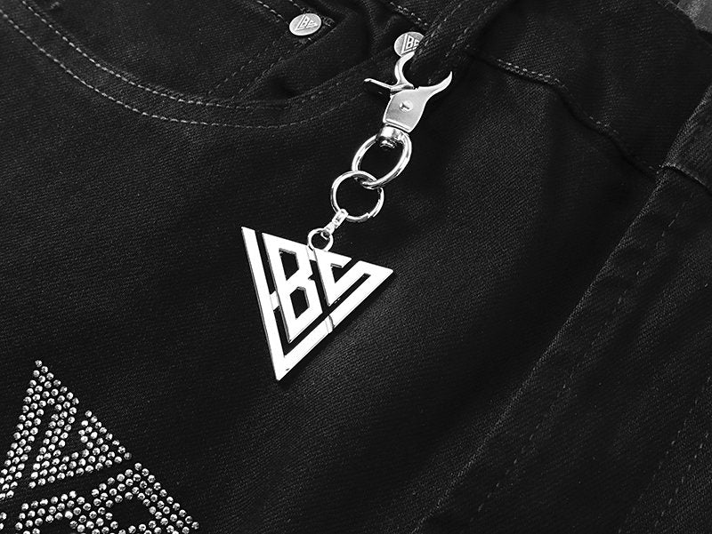 VALABASAS Black Triangle Motif Jeans