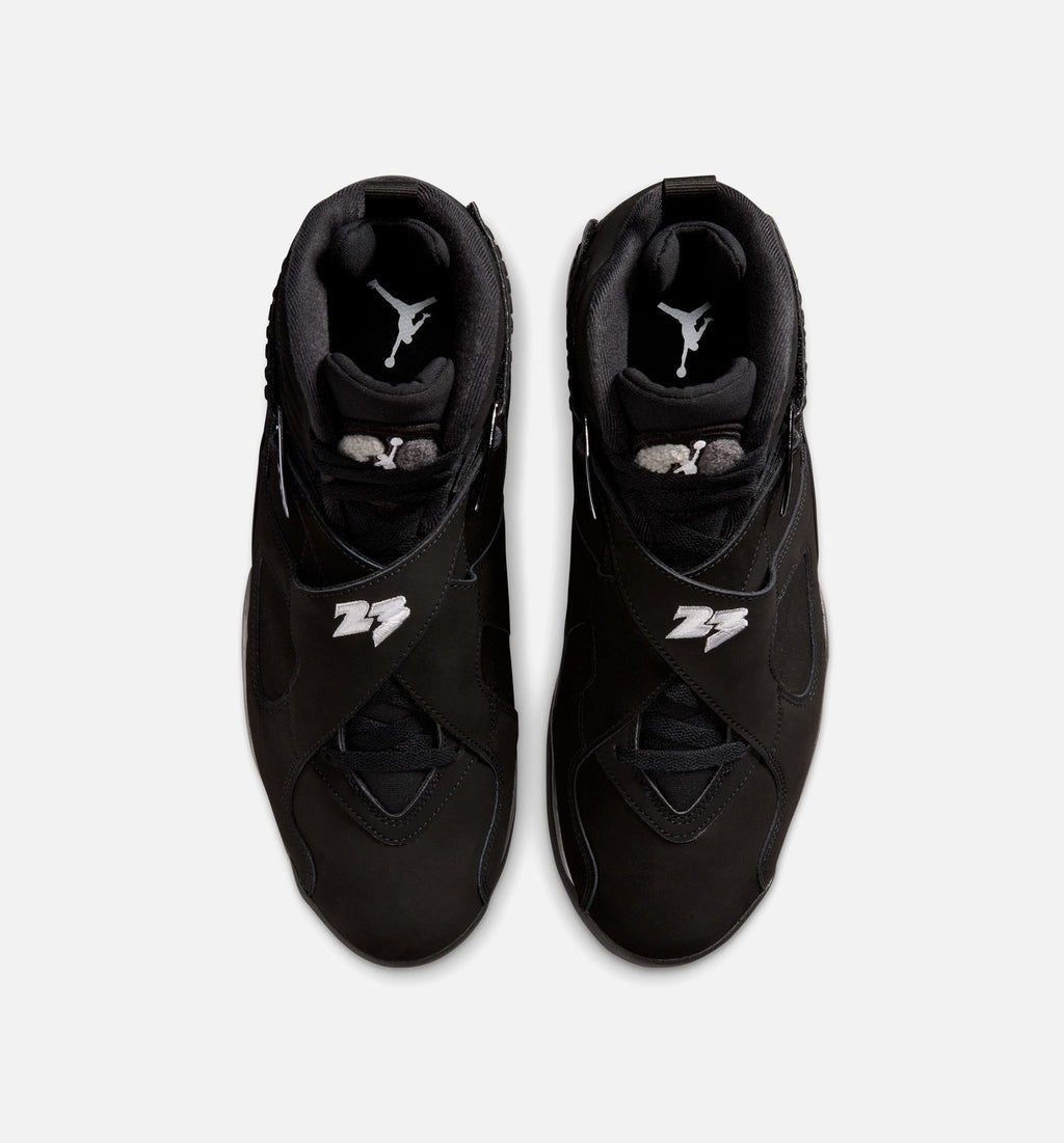 Air Jordan 8 Retro Chrome Black and Light Graphite – Men's Lifestyle Shoe in Black/White/Light Graphite