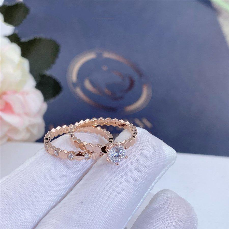 CHAUMET BEE LOVE RING PINK GOLD 1 DIAMOND