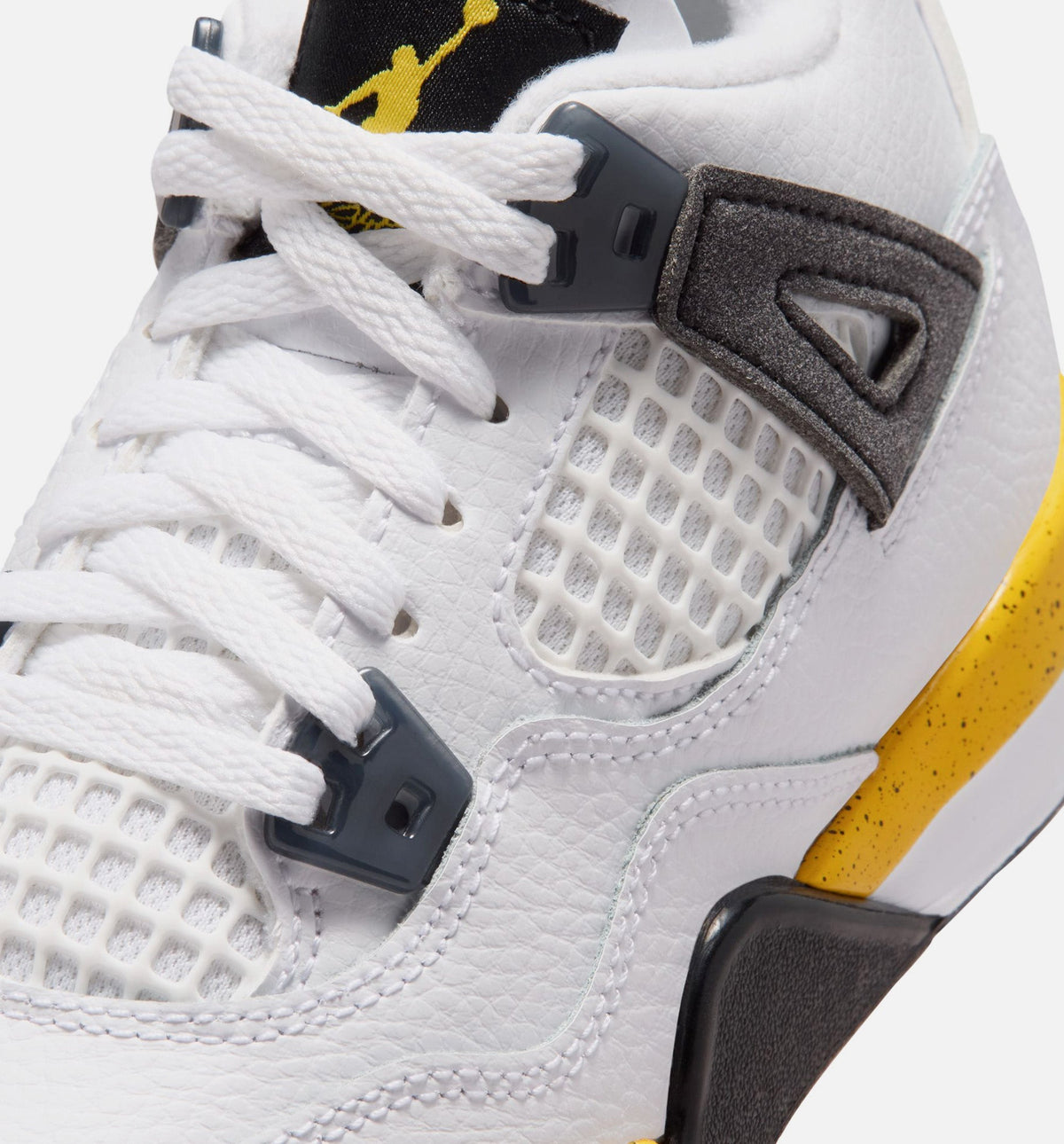 Air Jordan 4 Retro "Rare Air Tour Yellow" Little Kids' Shoe – White/Dark Blue Grey/Black/Tour Yellow