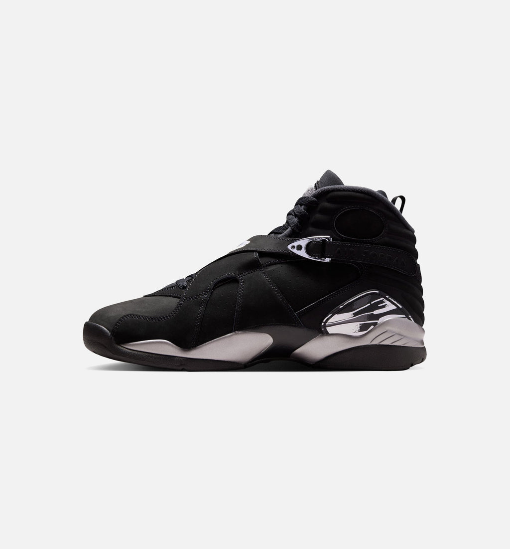 Air Jordan 8 Retro Chrome Black and Light Graphite Men's Lifestyle Shoe – Black/White/Light Graphite