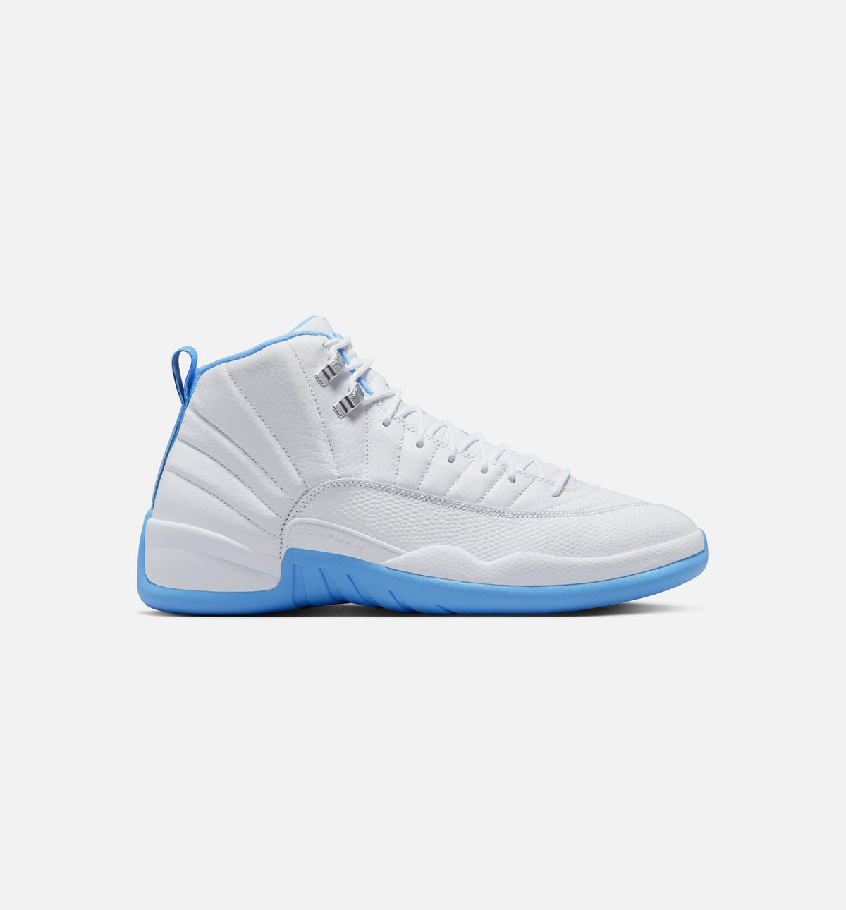 Air Jordan 12 Retro White and University Blue Men's – White/University Blue/Metallic Silver