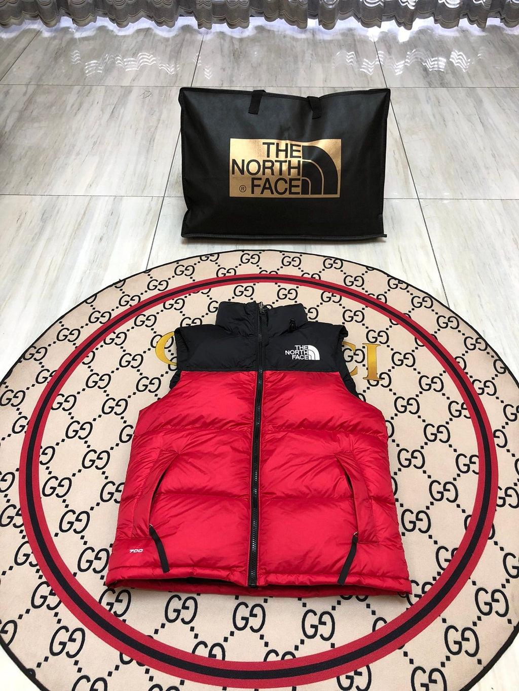 The North Face Colorblock Stand-Collar Puffer Vest