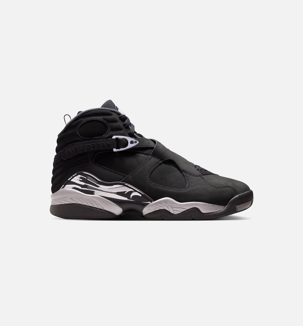 Air Jordan 8 Retro Chrome Black and Light Graphite – Men's Lifestyle Shoe in Black/White/Light Graphite