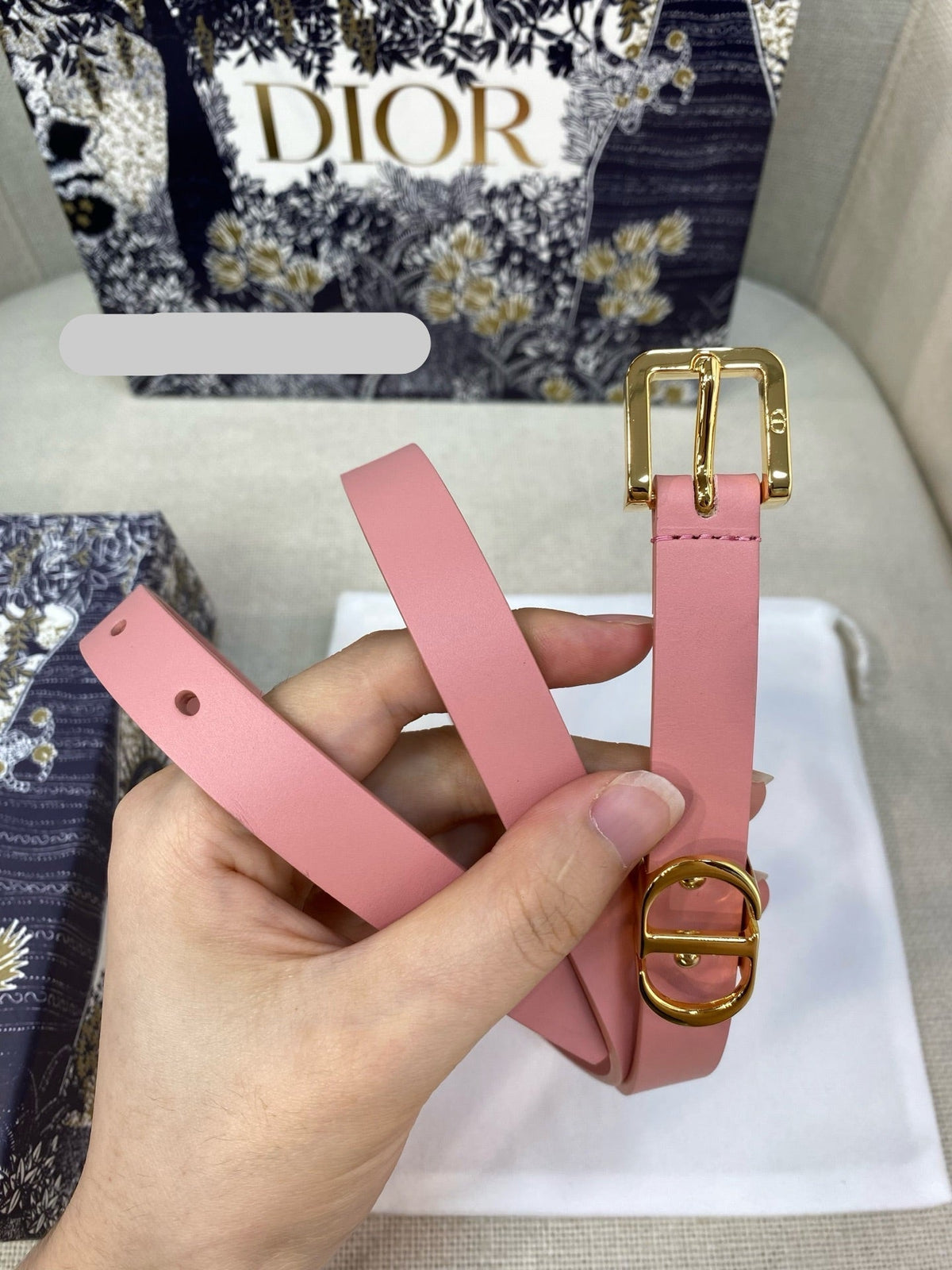 DIOR 25S BELT 15 MM IN PINK CALFSKIN 559724