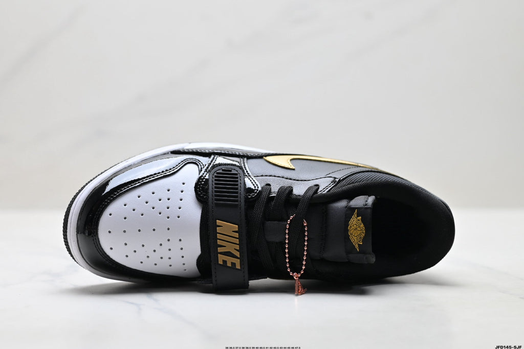 Jordan Legacy 312 Low Black White Metallic Gold Sneakers