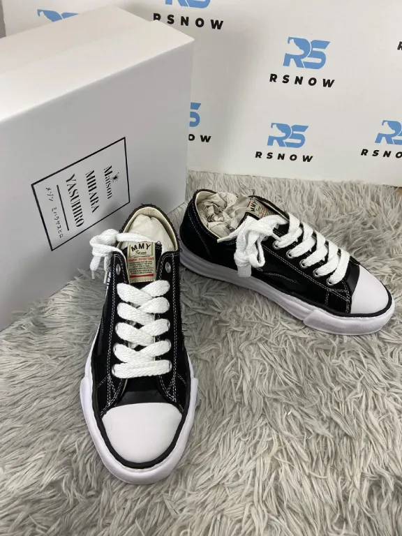 Maison Mihara Yasuhiro Peterson Original Sole Canvas Low Black White NO.801 A11FW702