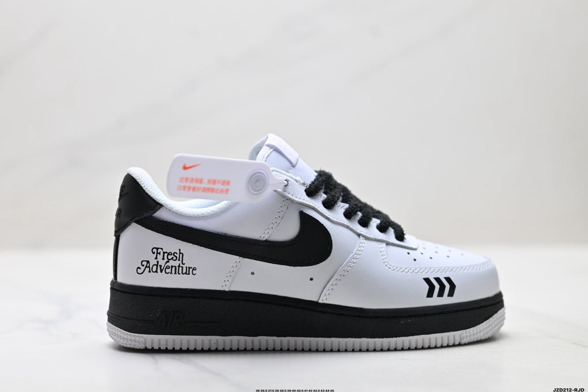 Nike Air Force 1 Low White Black Graphic Unisex Sneakers Style 17