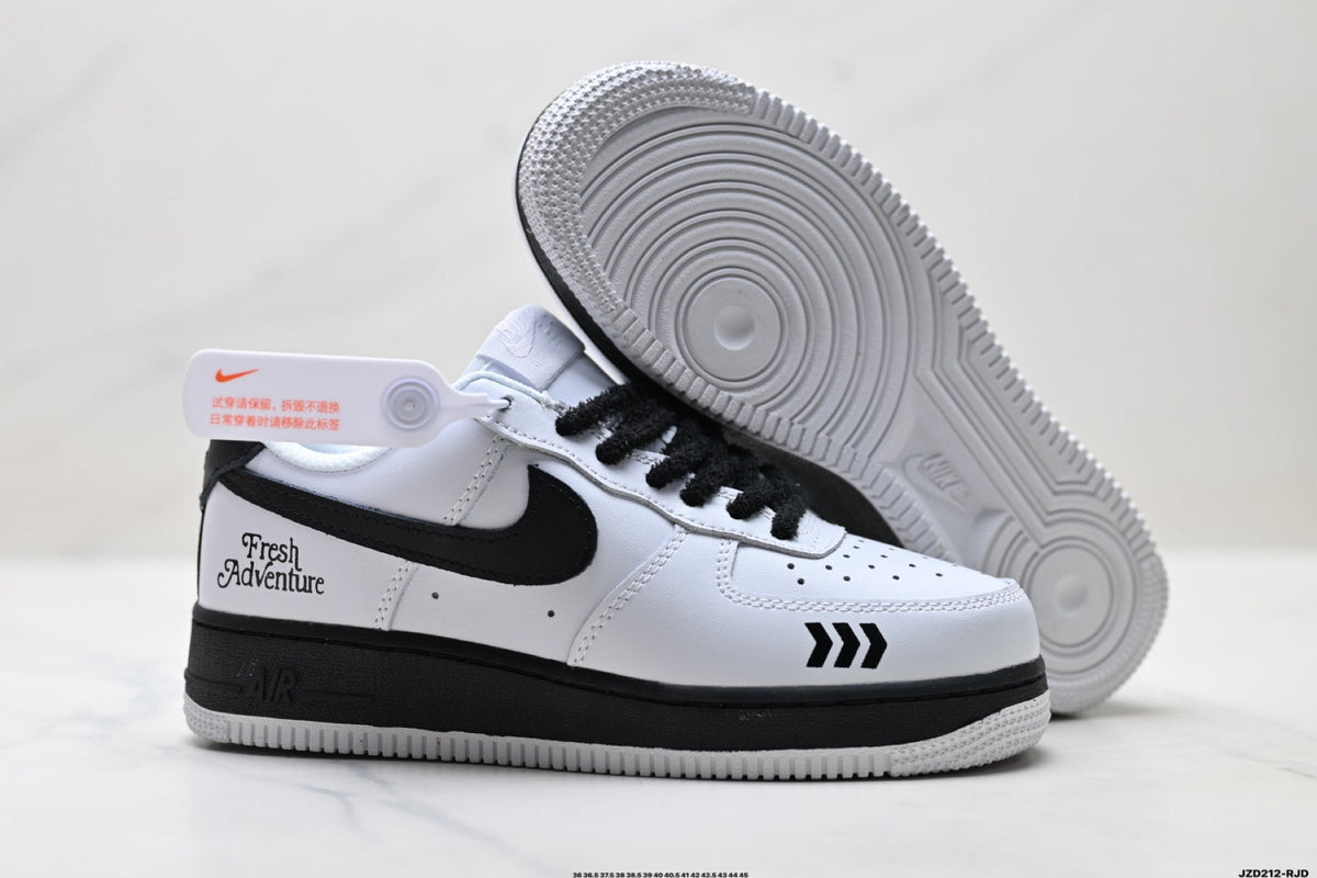 Nike Air Force 1 Low White Black Graphic Unisex Sneakers Style 17