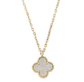 Van Cleef & Arpels CLOVER PEDANT PINK MOP GOLD NECKLACE