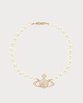VIVIENNE WESTWOOD One Row Pearl Bas Relief Choker Brass(2 Colors)