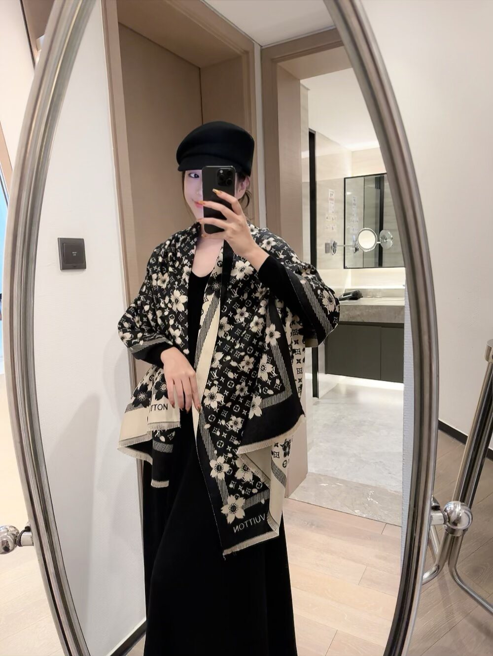 Louis Vuitton Floral Fringed Scarf