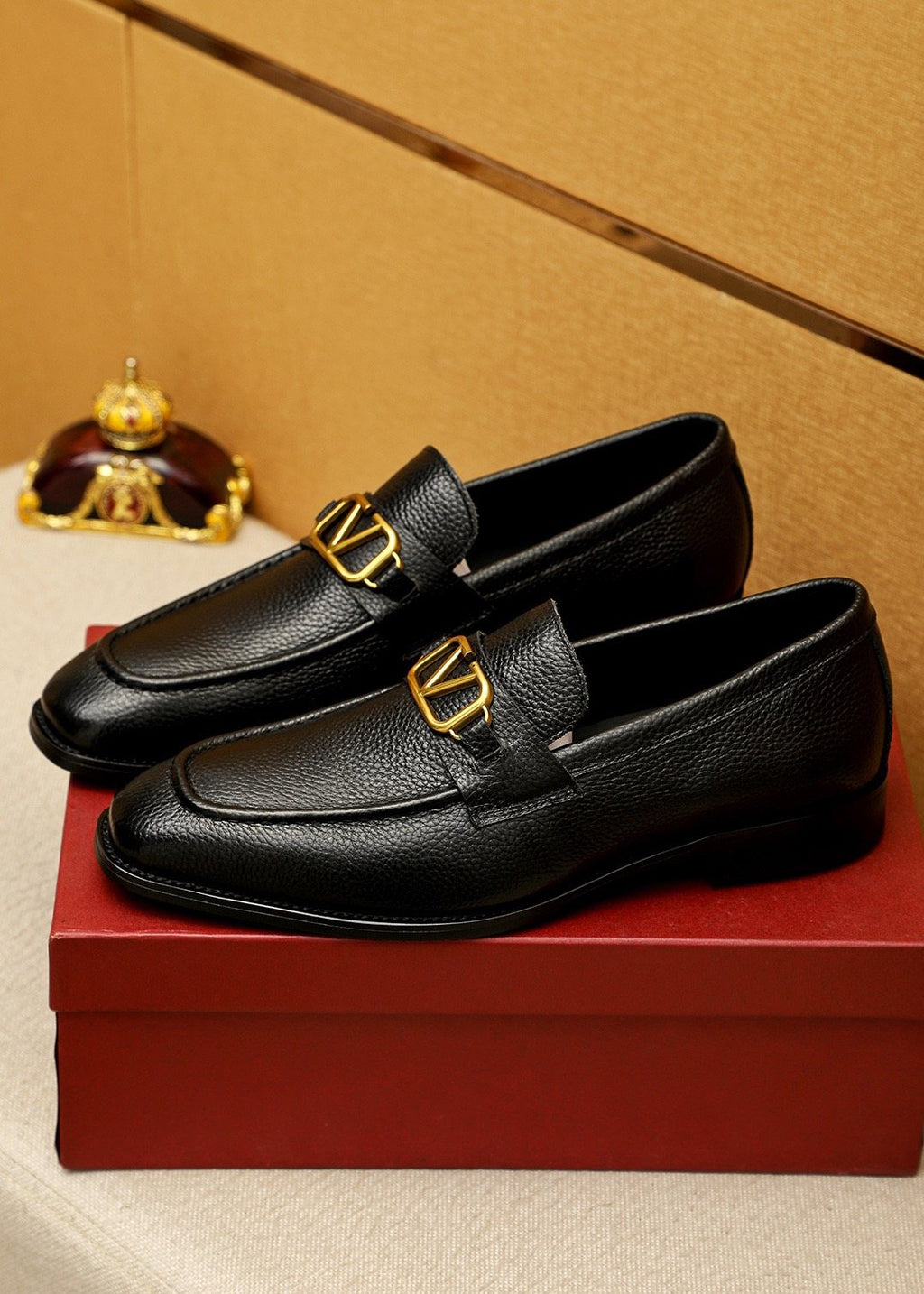 Valentino Black V-Hardware Loafers