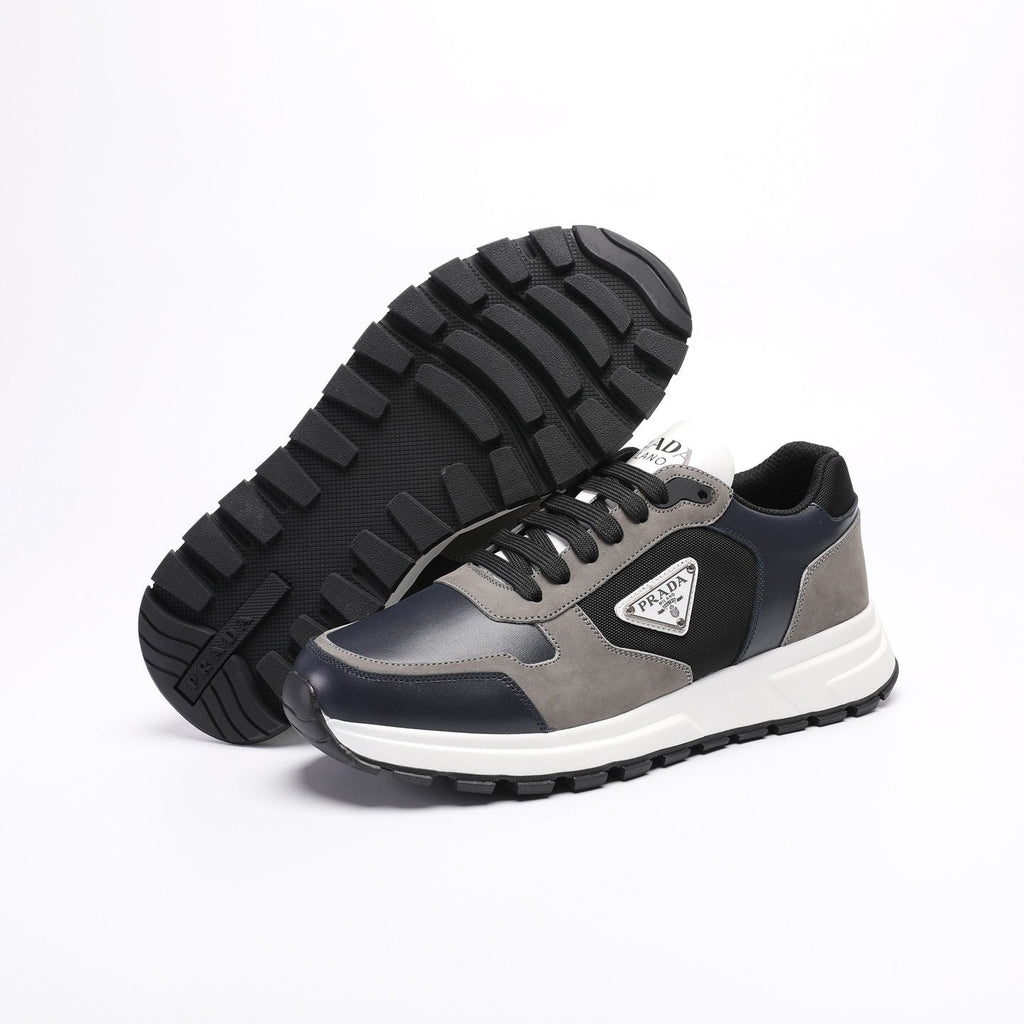 Prada Men's Navy and Gray Paneled Sneakers
