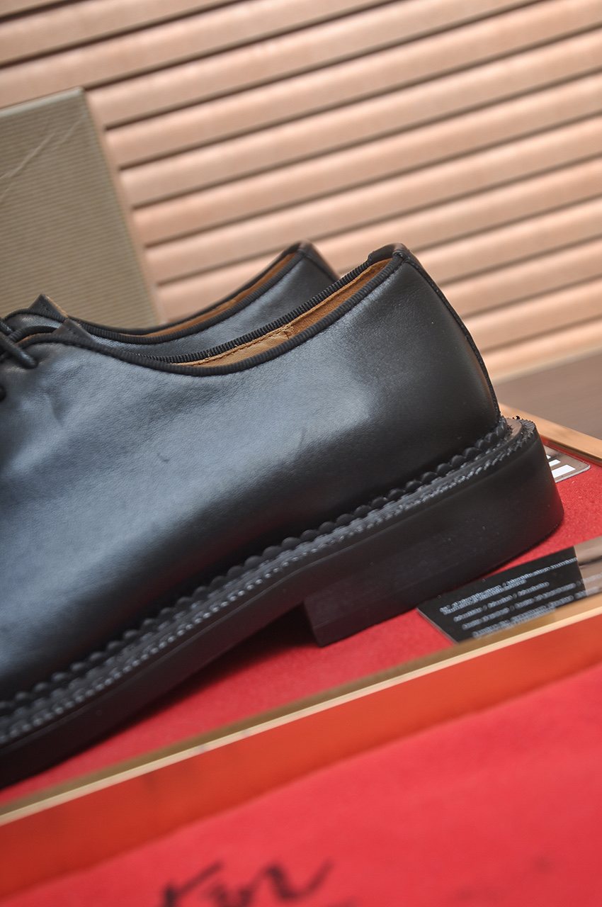 Christian Louboutin Black Red Sole Lace-Up Dress Shoes
