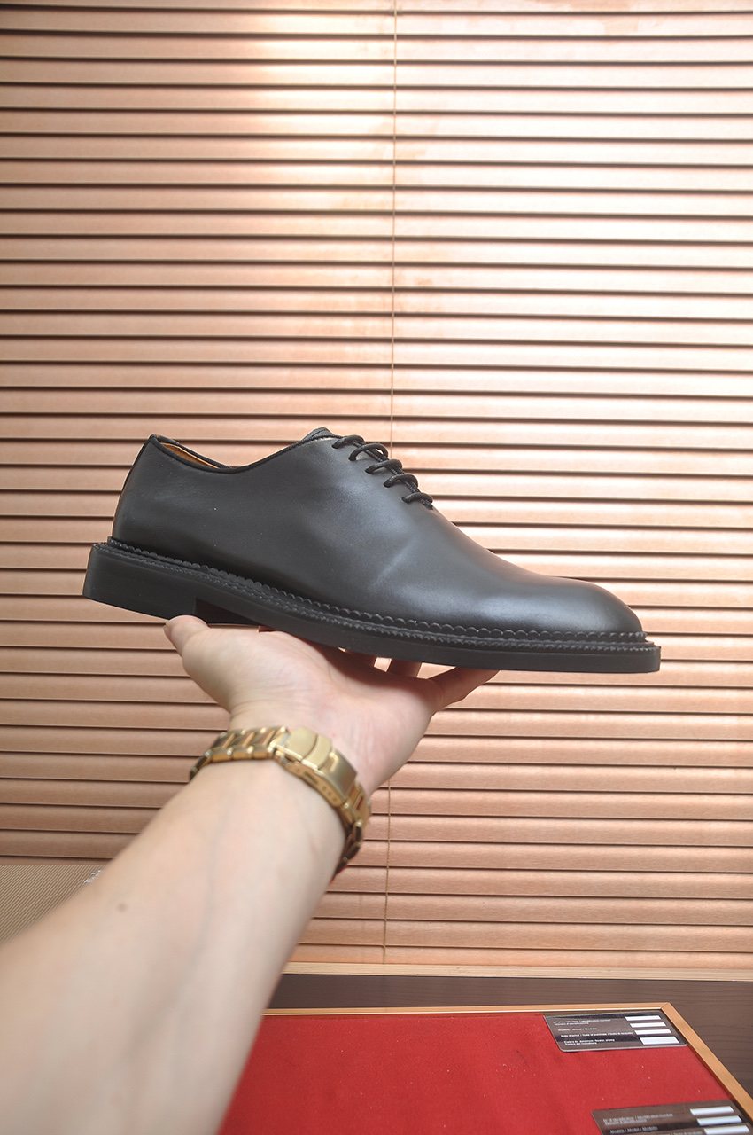Christian Louboutin Black Red Sole Lace-Up Dress Shoes