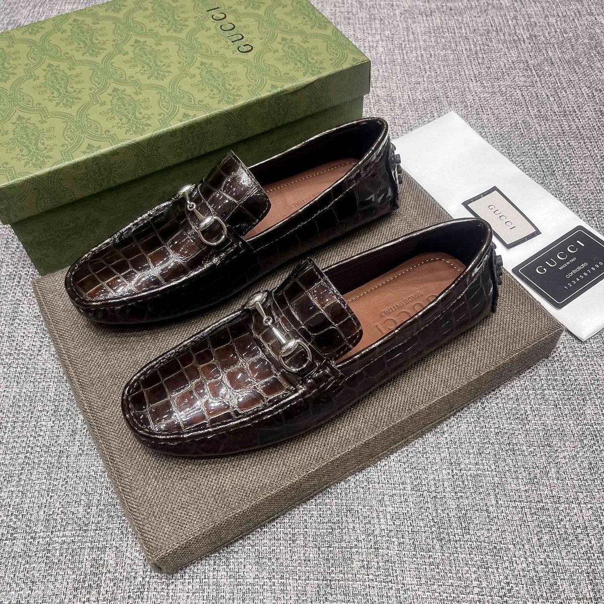 Gucci Dark Brown Horsebit Loafers