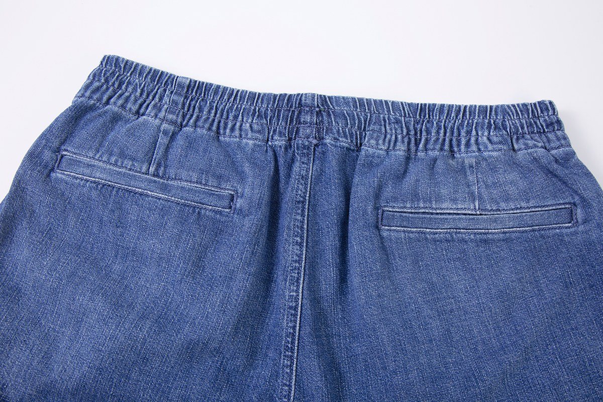 Ralph Lauren Washed Blue Drawstring Denim Shorts