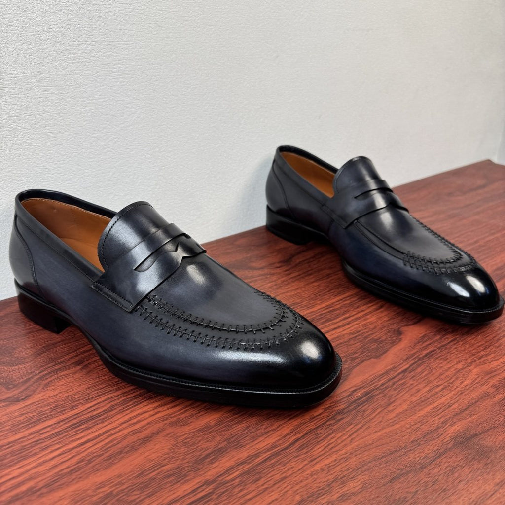 Berluti Men's Burnished Penny Loafers