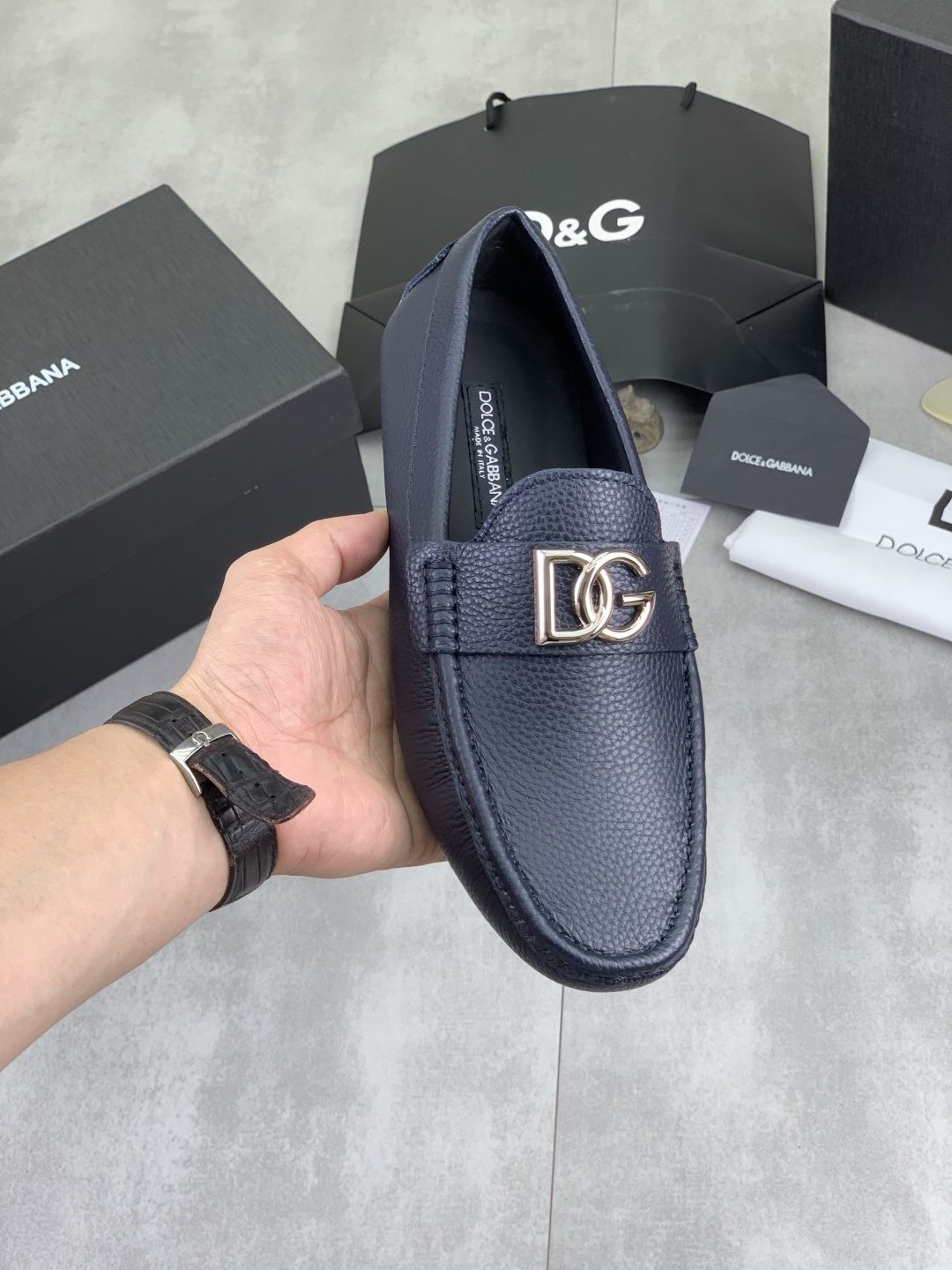 Dolce & Gabbana Apron-Toe Driving Loafers