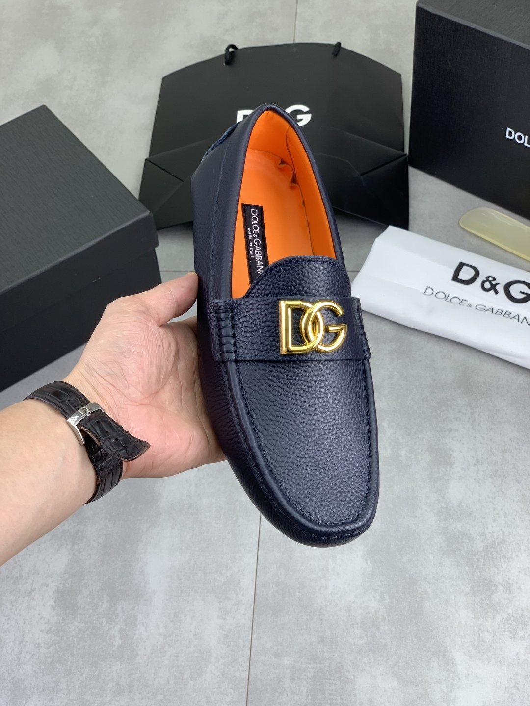 Dolce & Gabbana Apron-Toe Driving Loafers